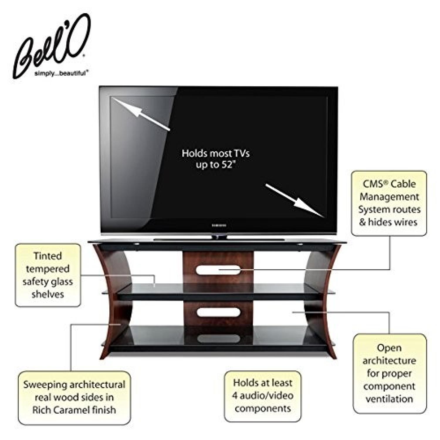 Bell'O Dark Wood & Glass Media Stand - image-3