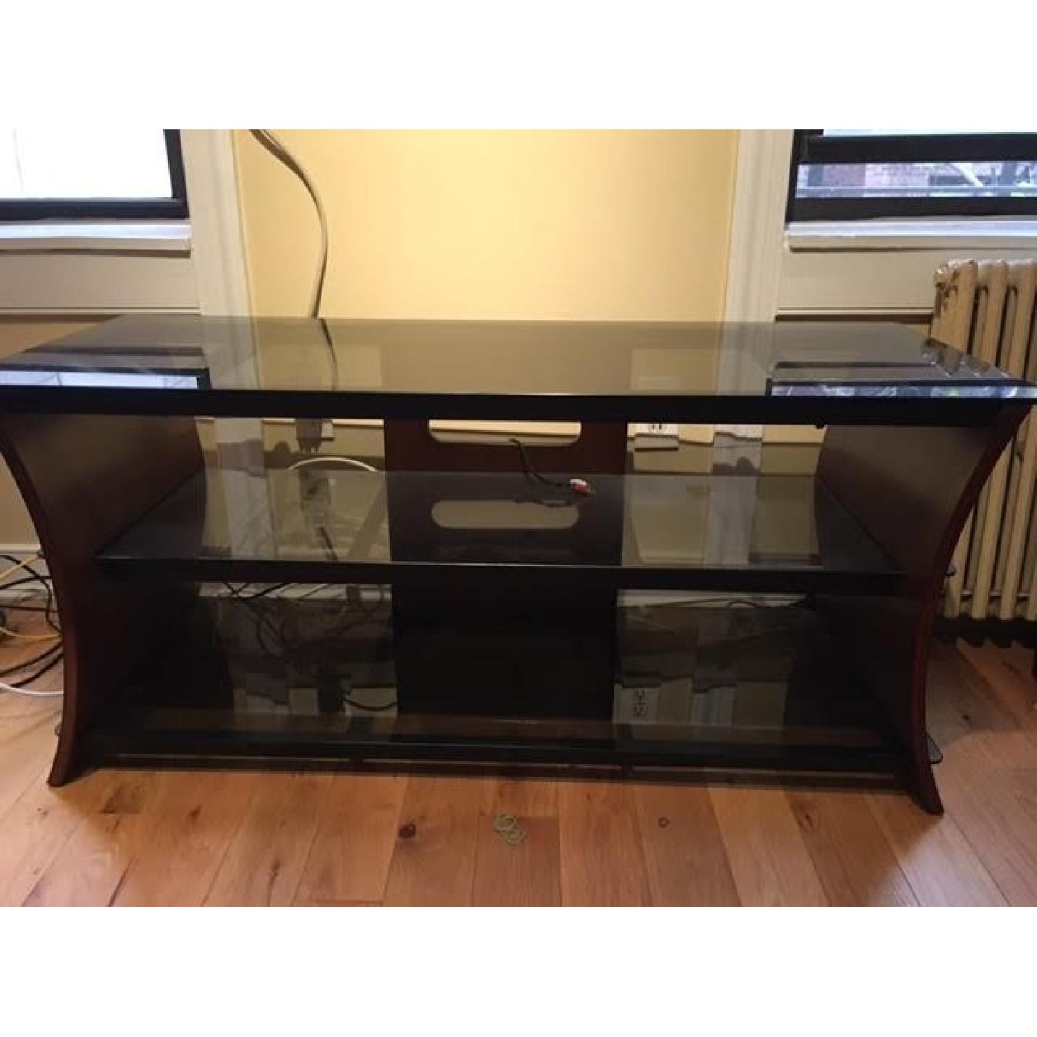 Bell'O Dark Wood & Glass Media Stand - image-6