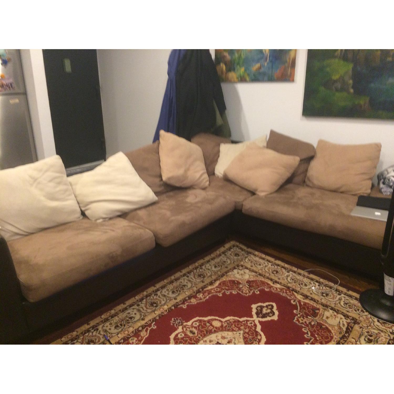Sectional Couch w/ Full Pull Out Bed - image-1