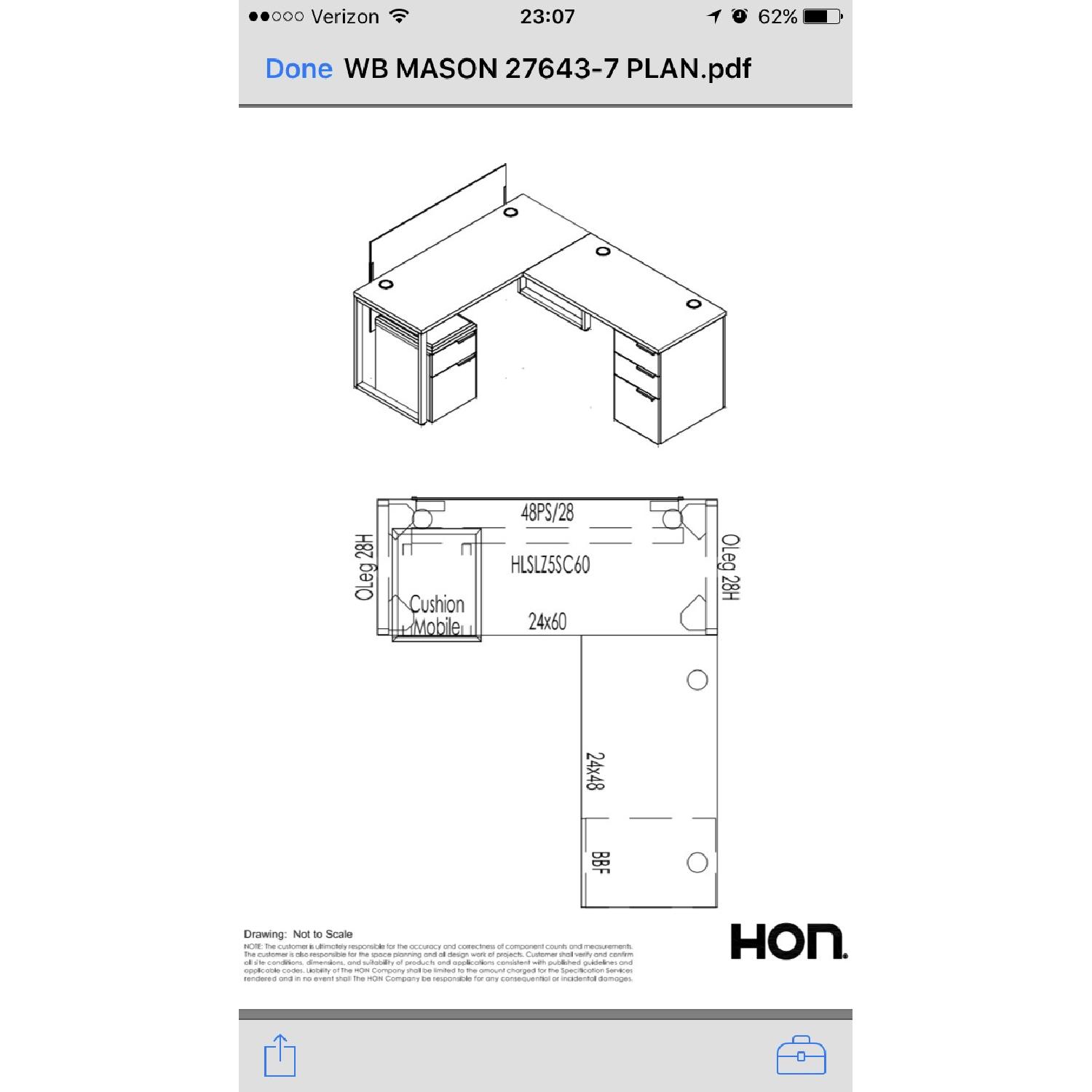 HON Office Furniture Office Desk/Work Station - image-5
