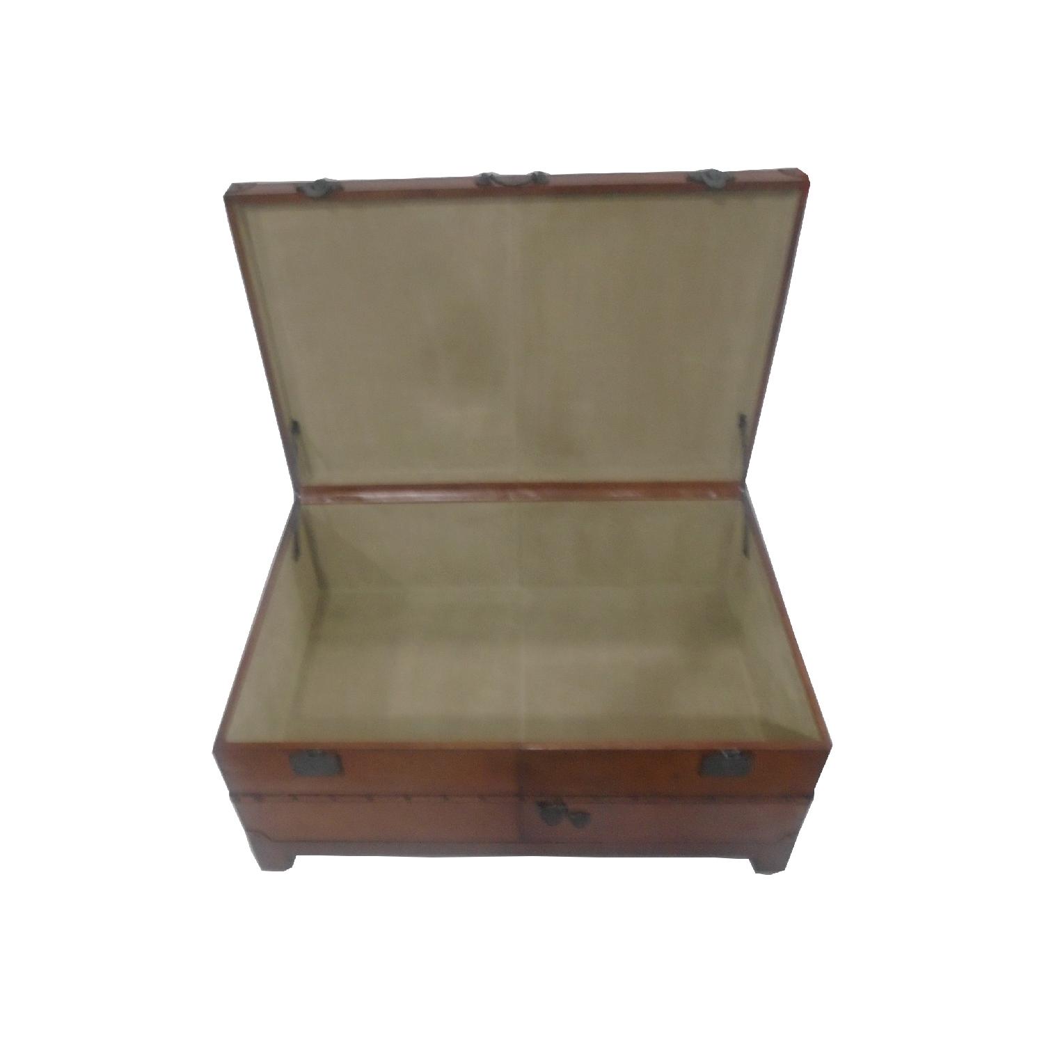 Square Leather Coffee Table Trunk Box - image-3