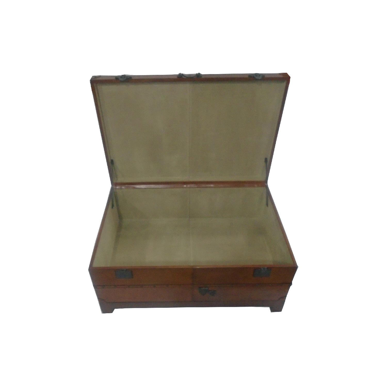 Square Leather Coffee Table Trunk Box - image-4