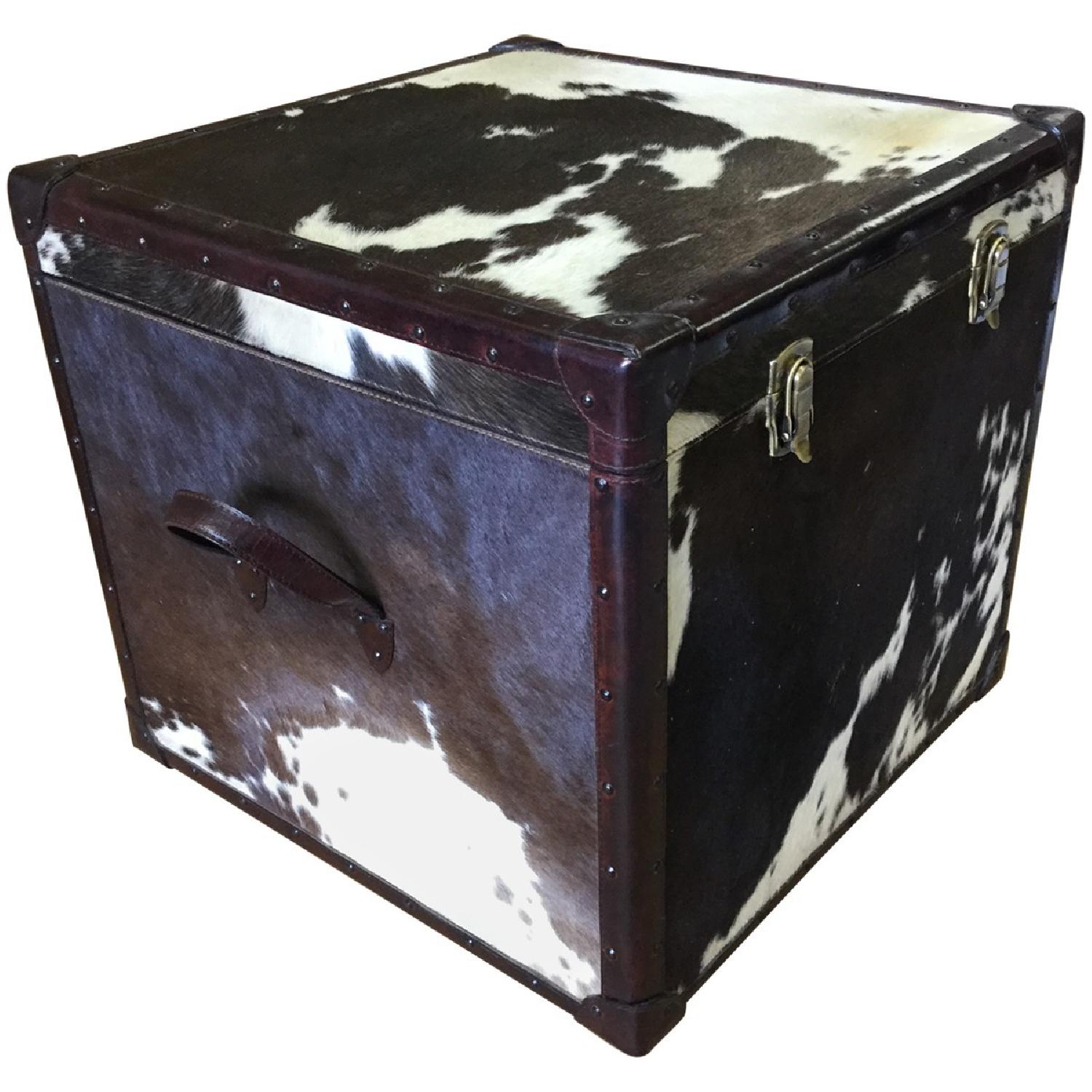 Hairon Square Leather Storage Trunk Box - image-1