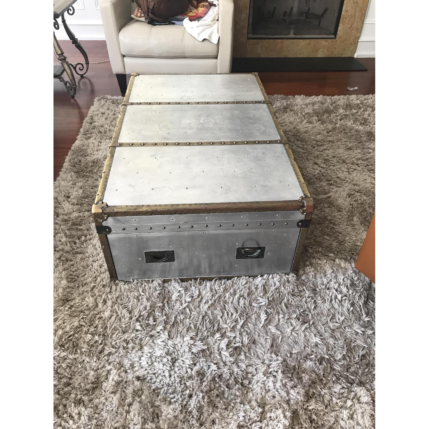 Restoration Hardware Metal Trunk Coffee Table - image-2