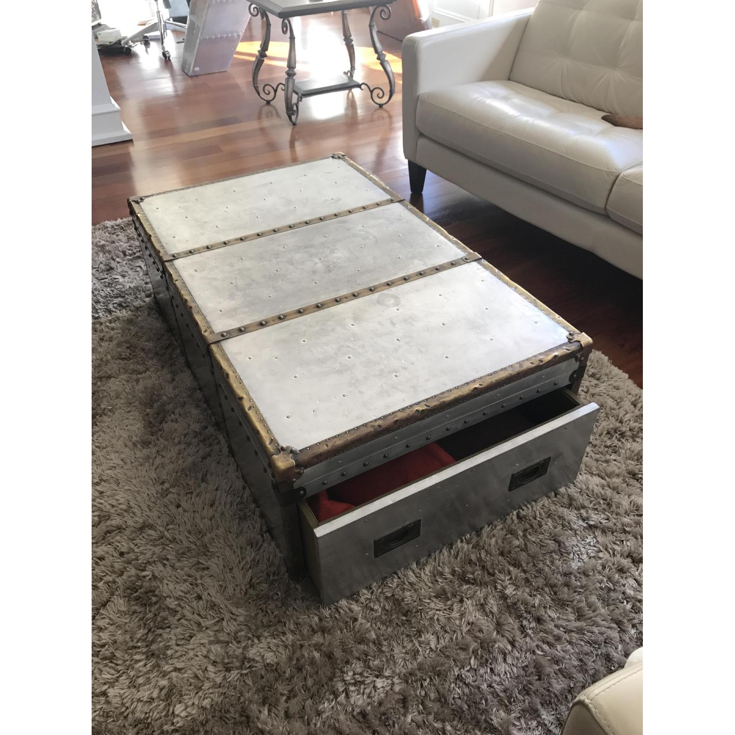 Restoration Hardware Metal Trunk Coffee Table - image-3