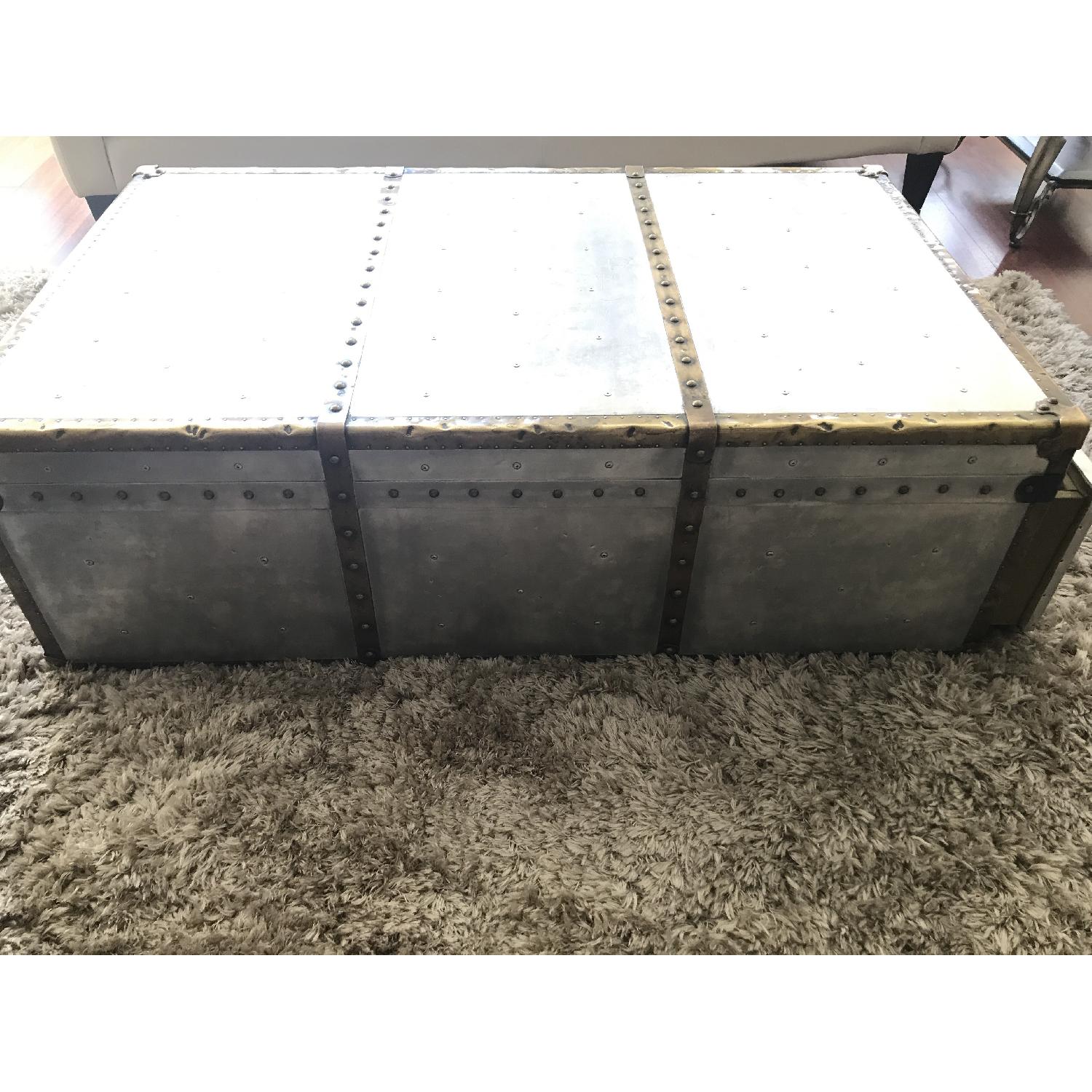 Restoration Hardware Metal Trunk Coffee Table - image-4