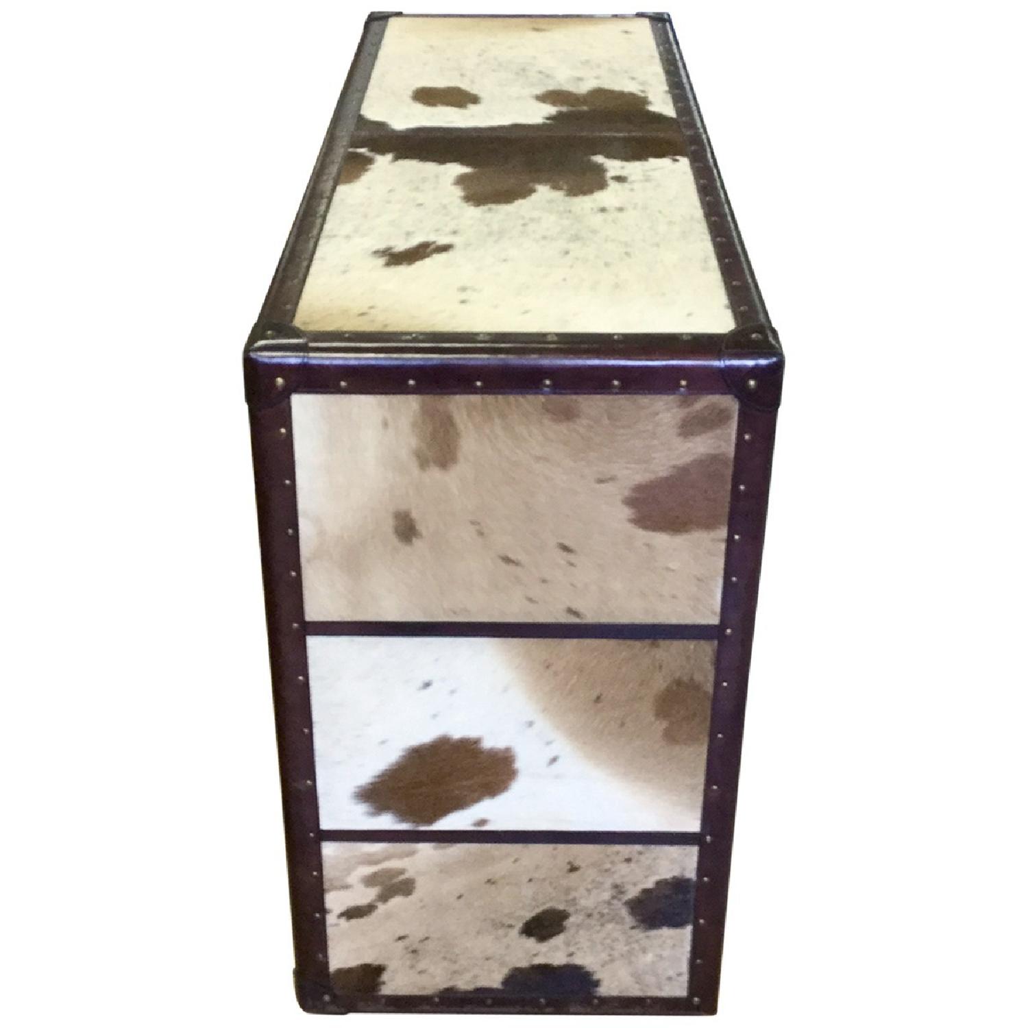 6 Drawer Black & White Leather Chest - image-2