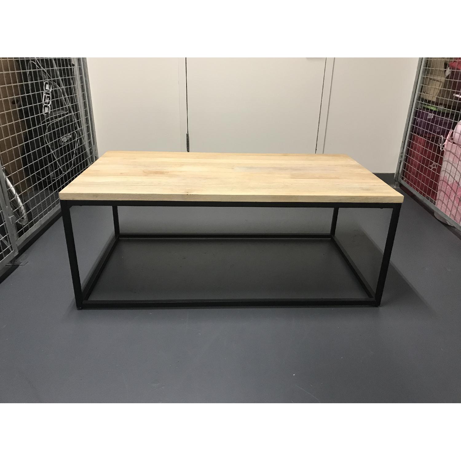 West Elm Box Frame Coffee Table in Whitewash - image-1
