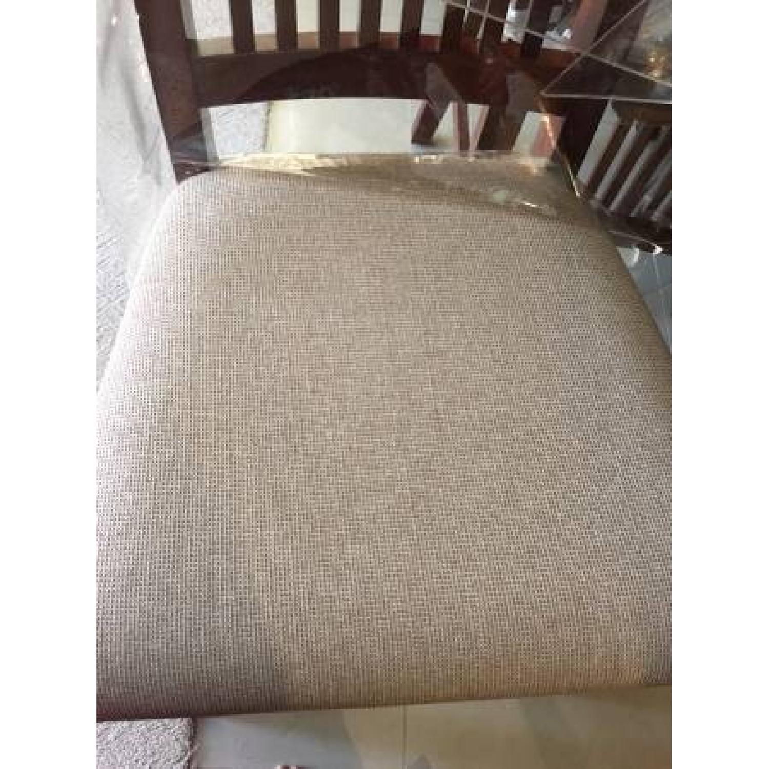 Raymour & Flanigan Solid Mahogany Dining Table w/ Wine Storage + 6 Chairs - image-5