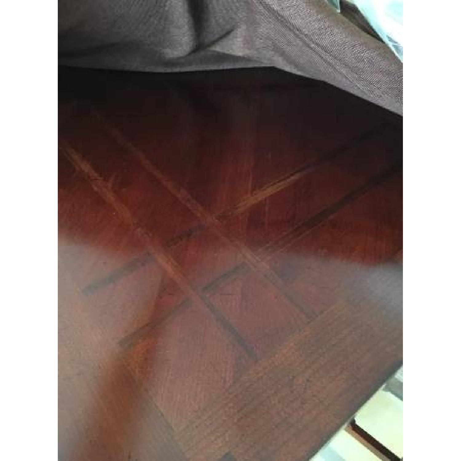 Raymour & Flanigan Solid Mahogany Dining Table w/ Wine Storage + 6 Chairs - image-8