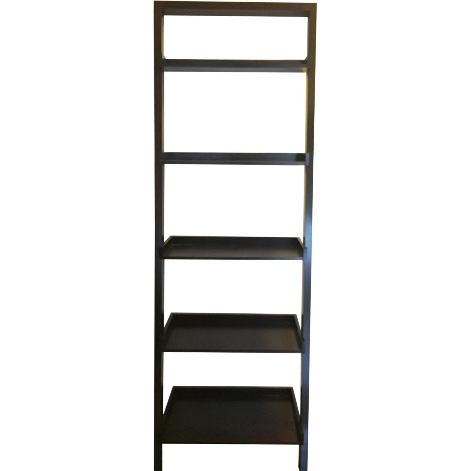 Crate & Barrel Sloane Espresso Leaning Bookcase - image-0