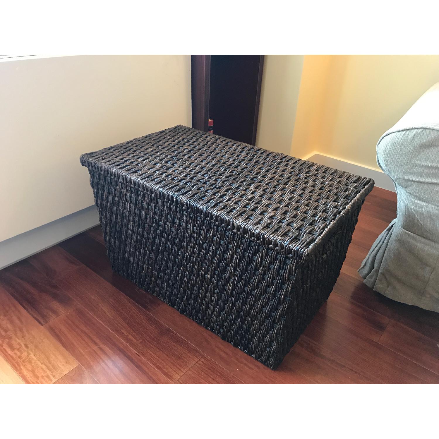 Crate & Barrel Abaca Wicker Trunk Basket w/ Lid - image-1