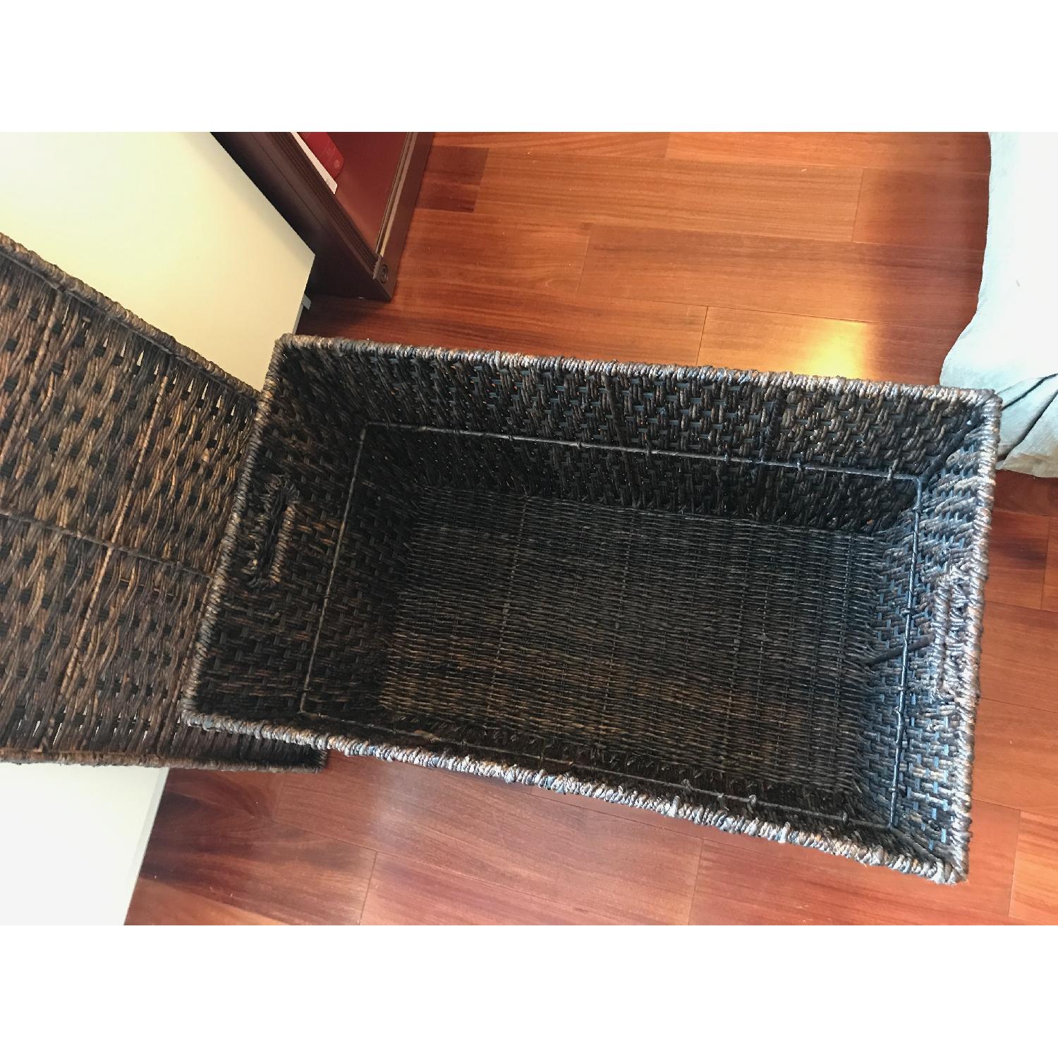 Crate & Barrel Abaca Wicker Trunk Basket w/ Lid - image-3