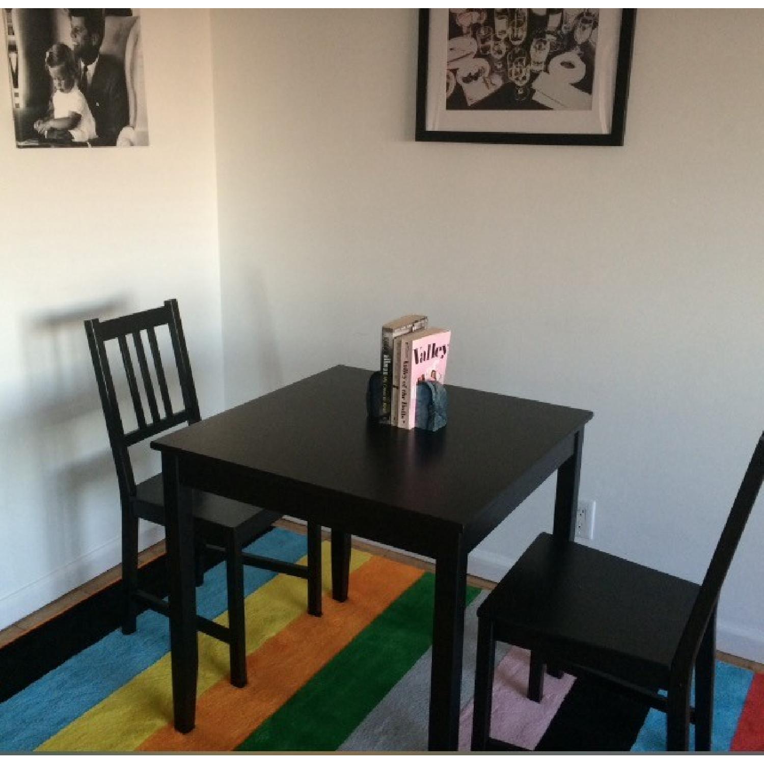 Ikea Hemnes Black/Brown 3 Piece Dining Set - image-2