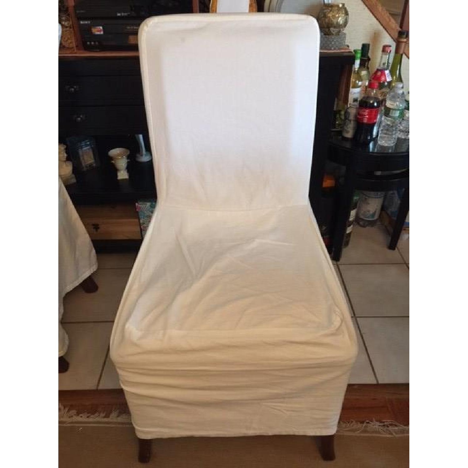 Pottery Barn White Chair Slipcovers - image-1