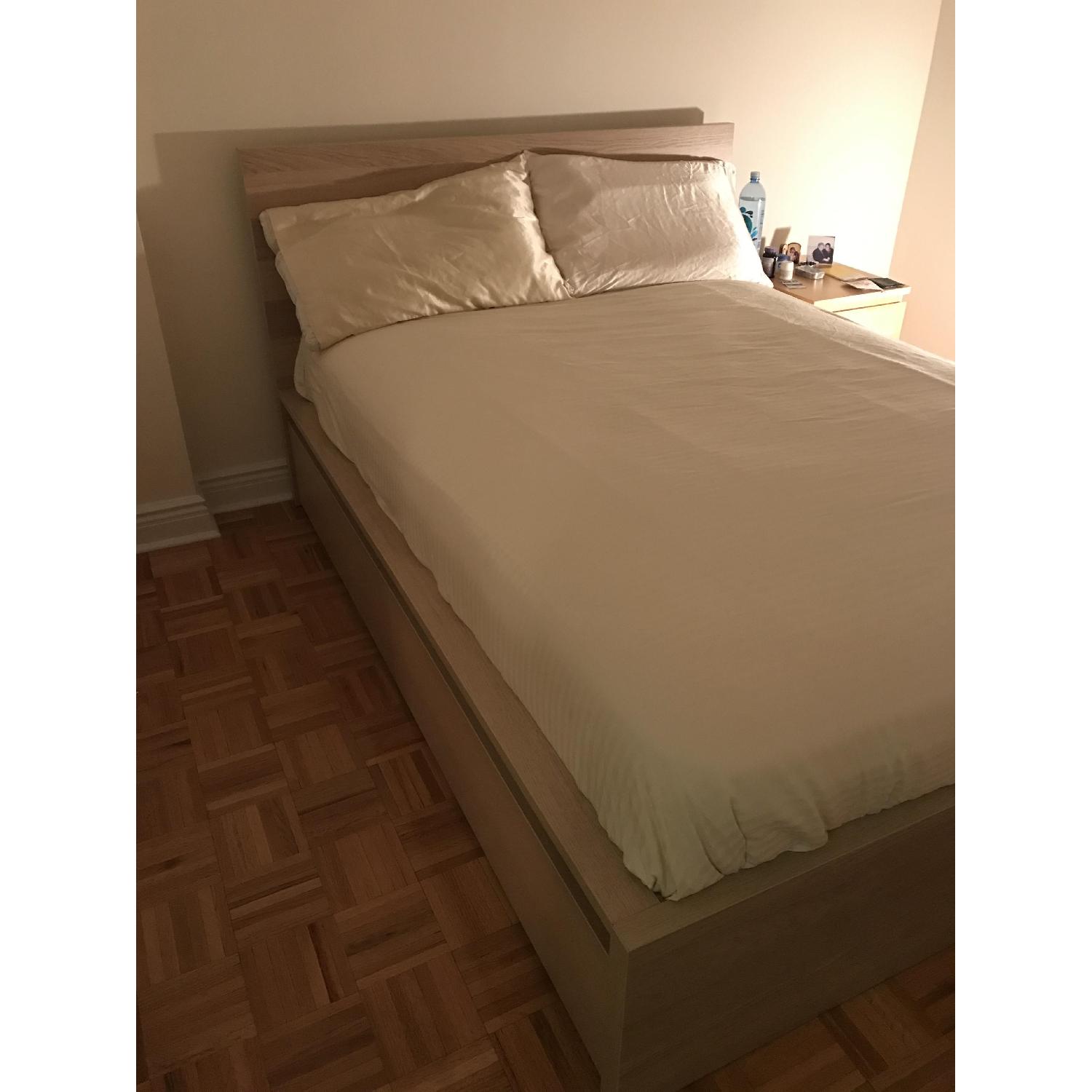 Ikea Malm High Bed Frame w/ 4 Storage Boxes AptDeco