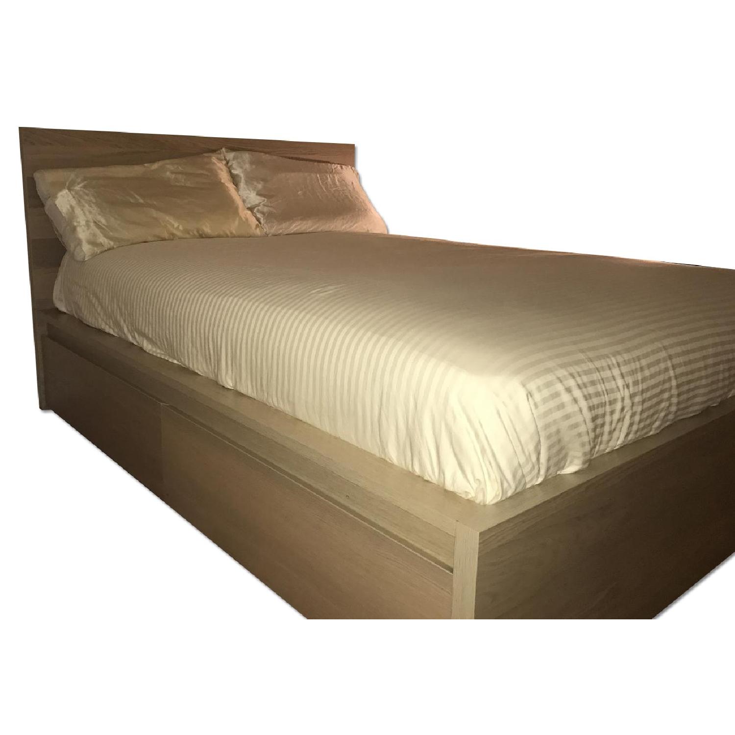 Ikea Malm High Bed Frame w/ 4 Storage Boxes AptDeco