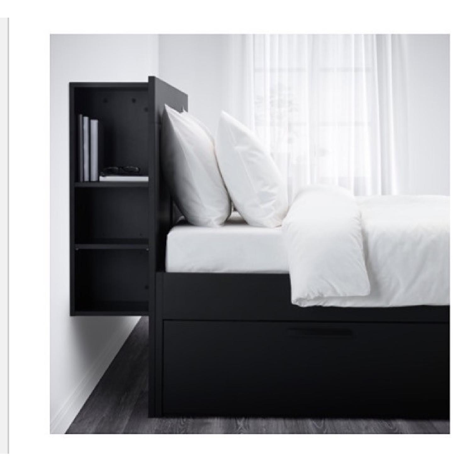 Ikea Brimnes Full Size Bed Frame w/ Storage & Headboard in Black - image-2