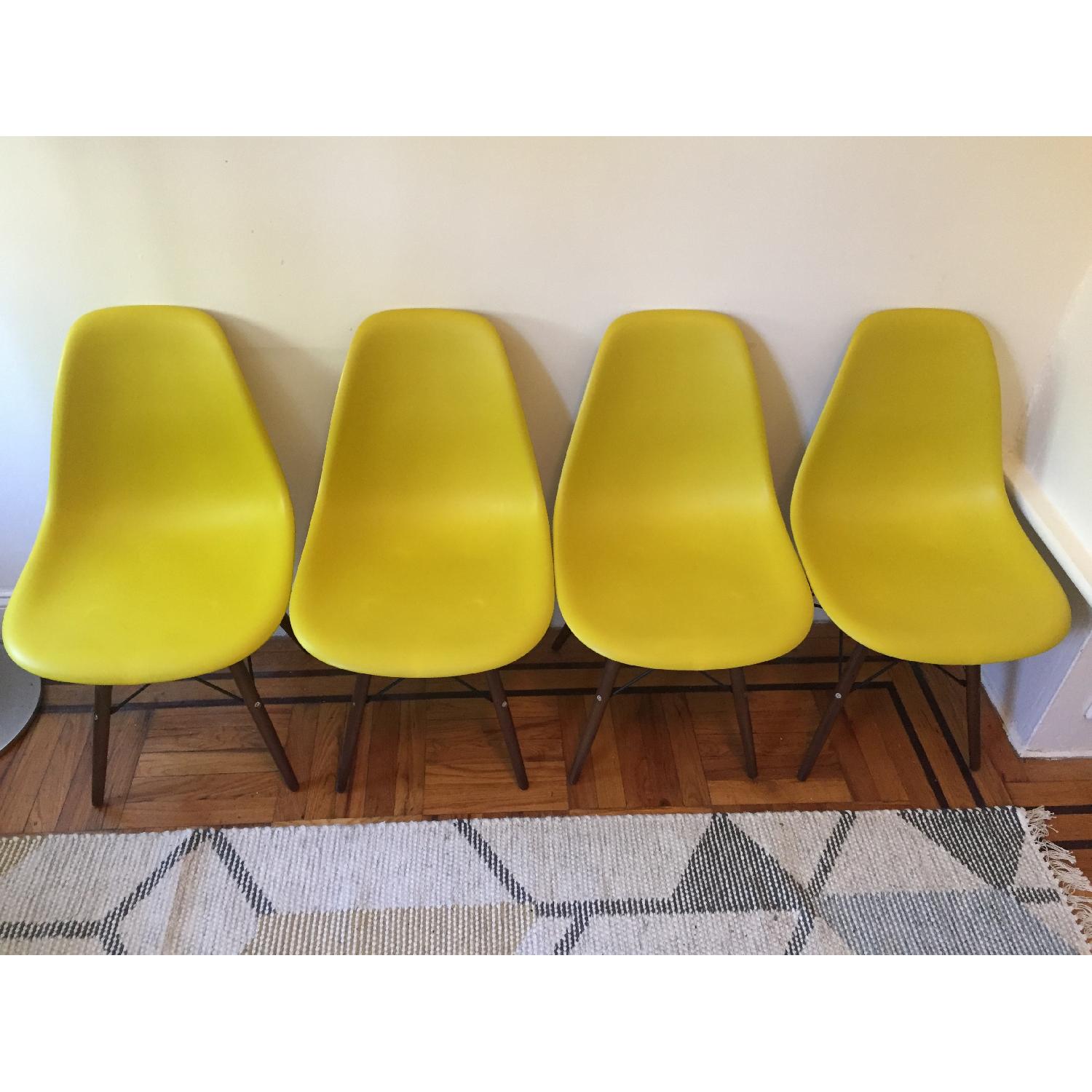 Eames Style DSW Molded Dark Yellow Plastic Shell Chairs - image-2