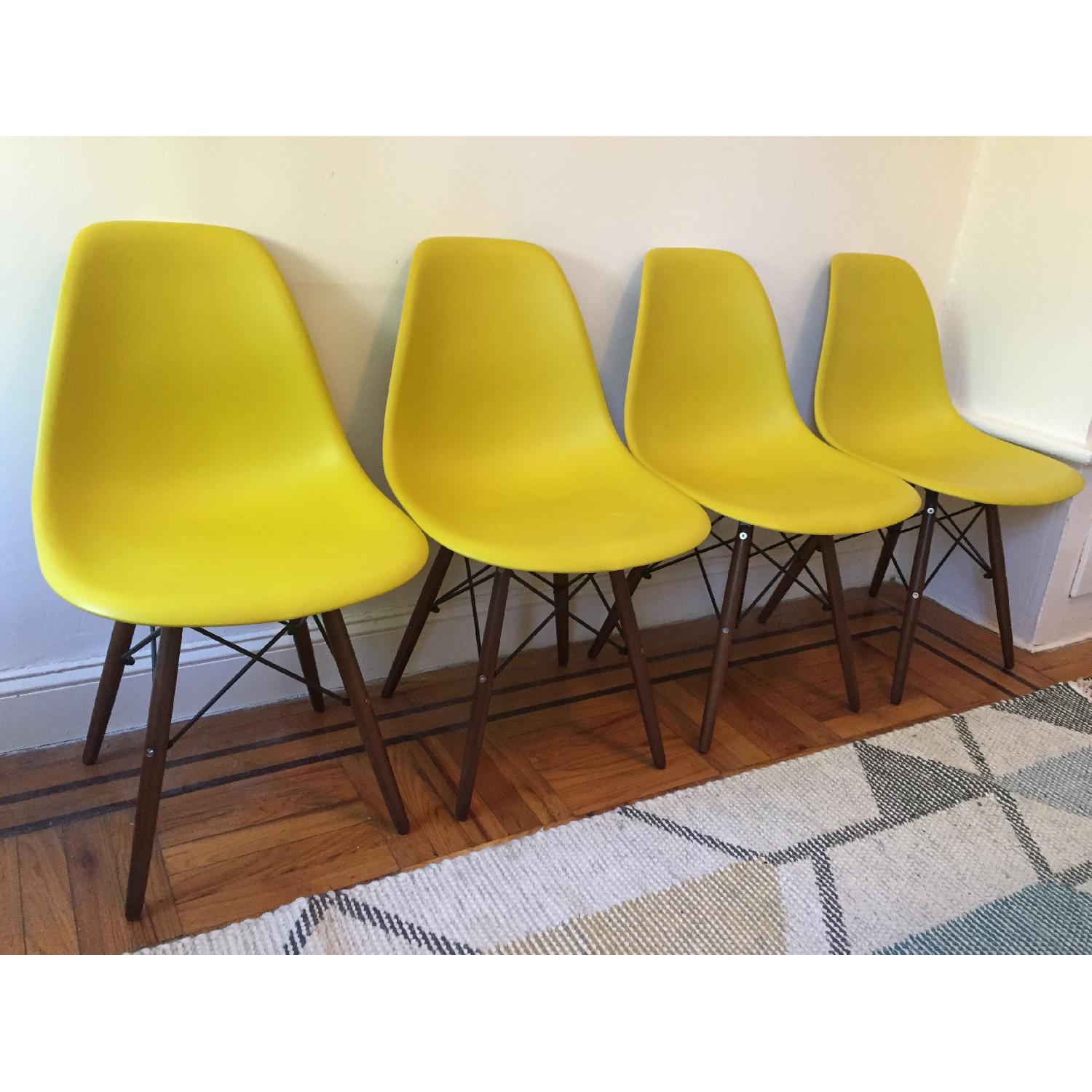 Eames Style DSW Molded Dark Yellow Plastic Shell Chairs - image-3