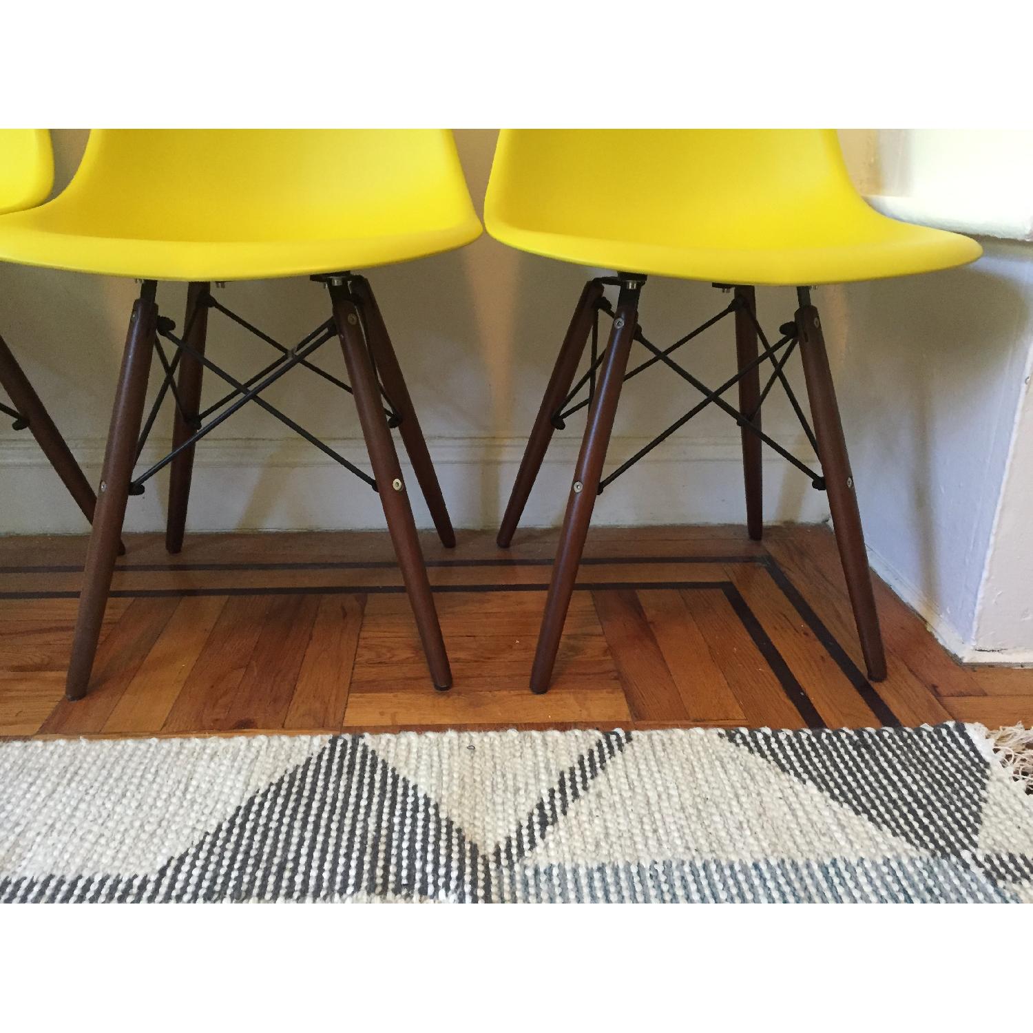 Eames Style DSW Molded Dark Yellow Plastic Shell Chairs - image-5