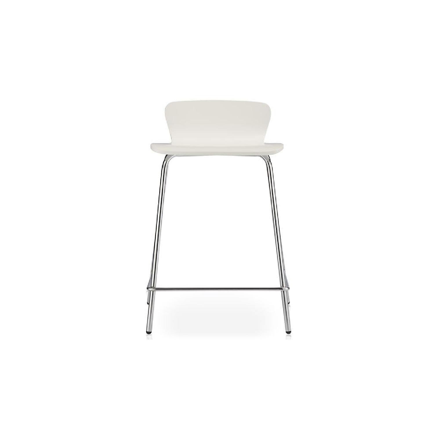 Crate & Barrel Felix White Counter Stools - image-9