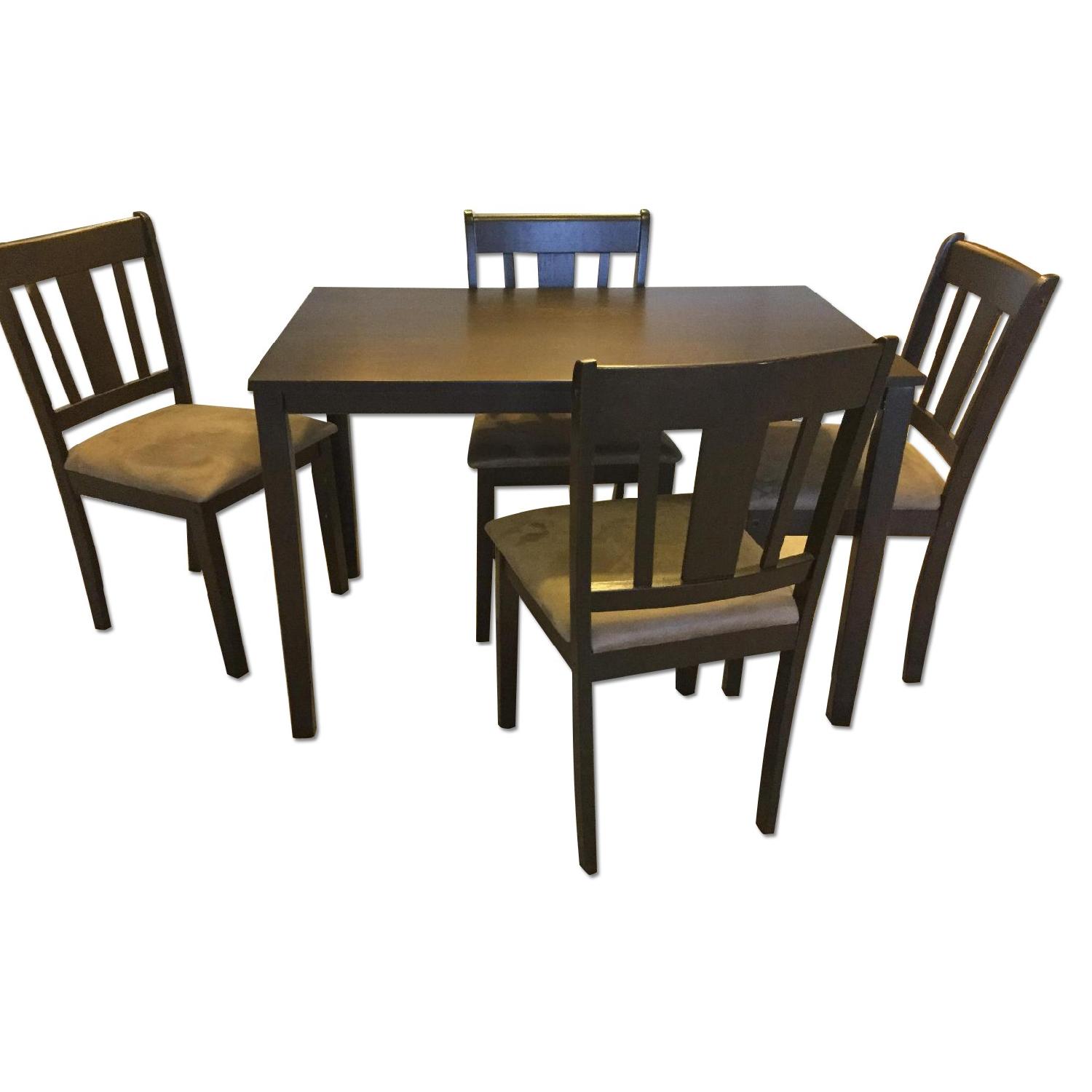 Brown Dining Table w/ 4 Chairs - AptDeco
