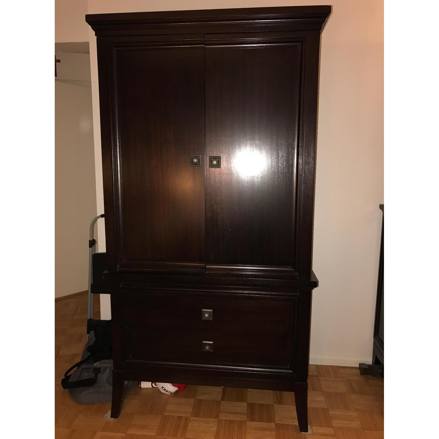 Ashley's Espresso Armoire - image-1