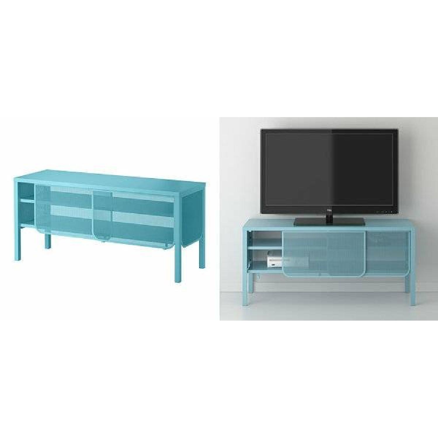 Ikea Blue TV Unit w/ Storage AptDeco