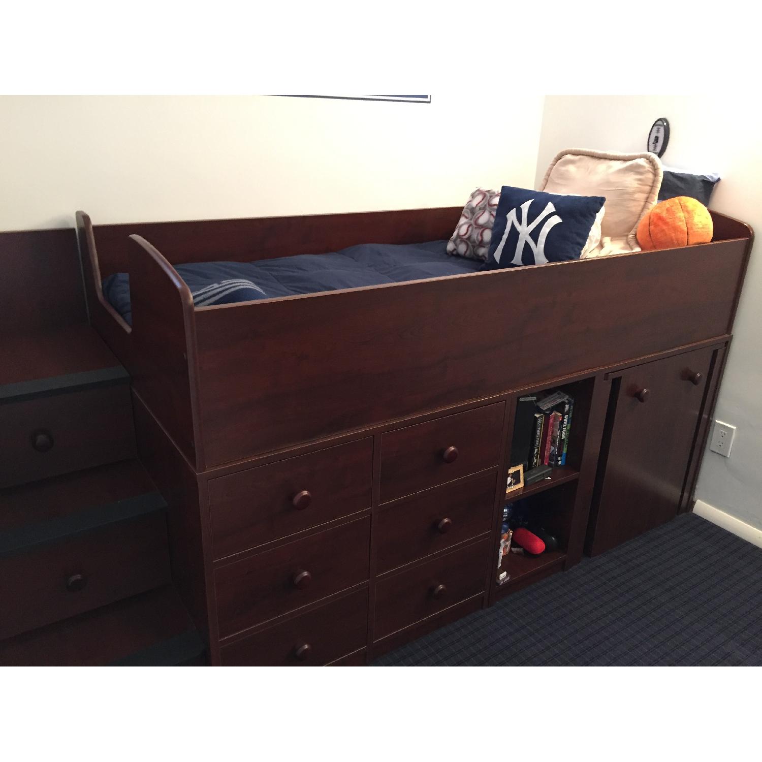 Berg Captain's Bed w/ Storage & Pull Out Desk - image-1