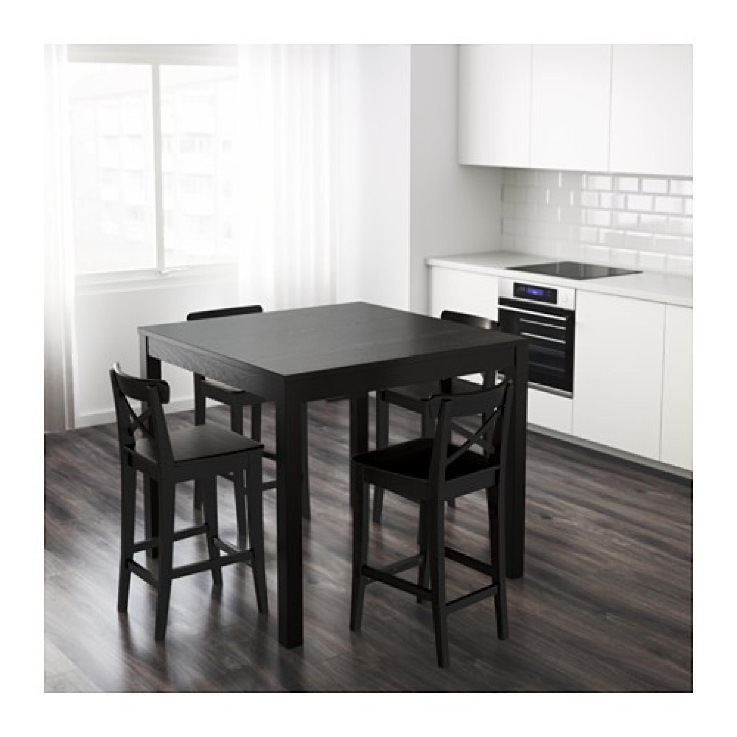 Ikea Black Kitchen Table w/ 4 Chairs - image-1