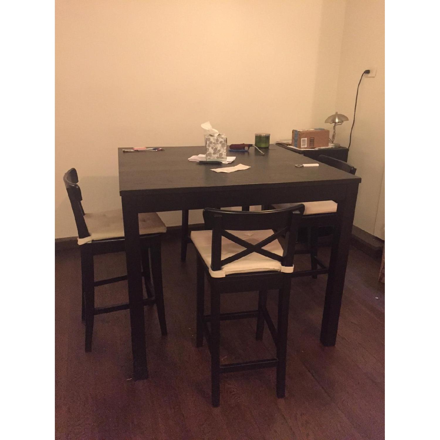 Ikea Black Kitchen Table w/ 4 Chairs - image-2