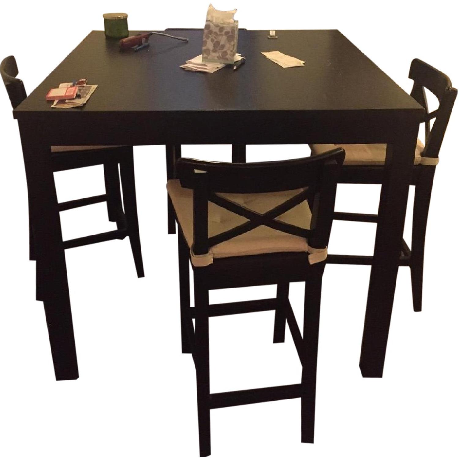 Ikea Black Kitchen Table w/ 4 Chairs AptDeco
