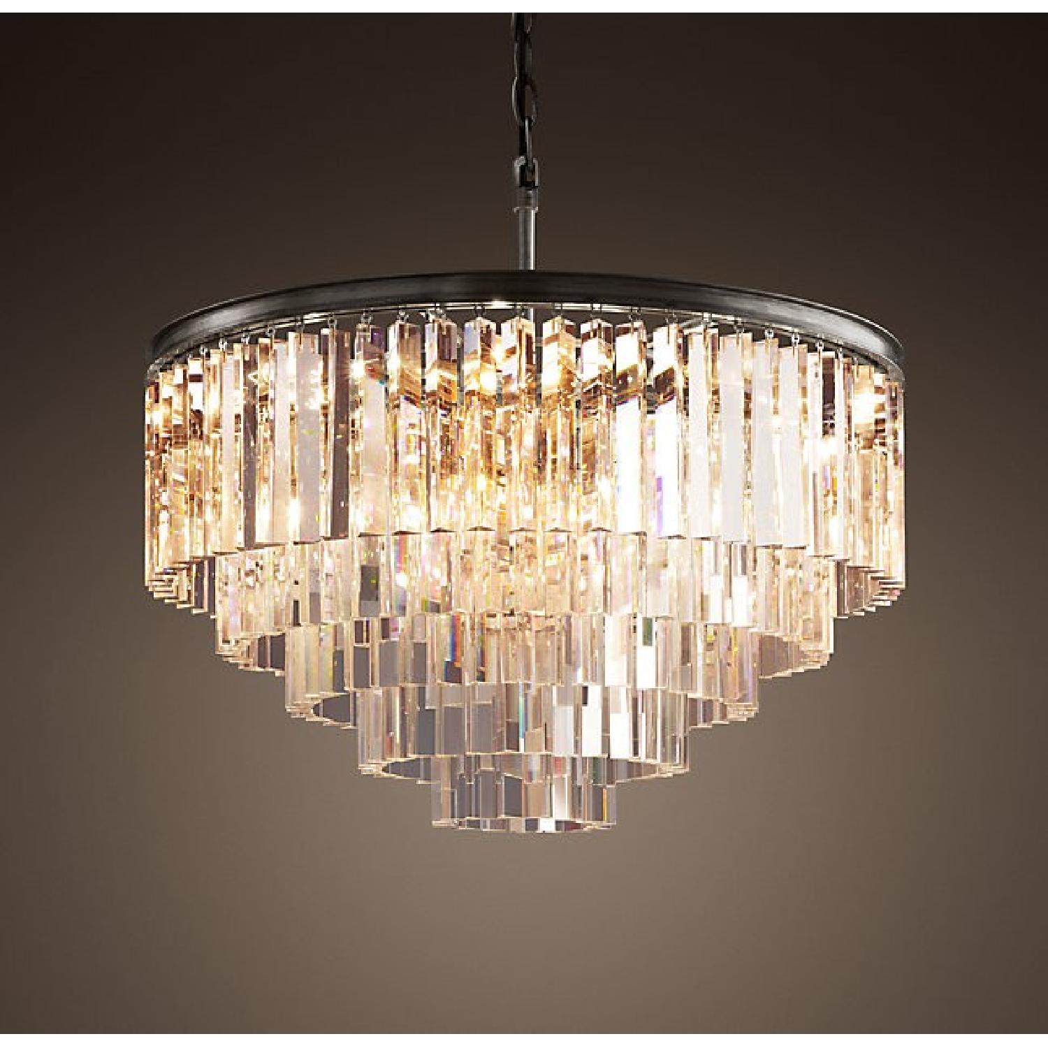 Restoration Hardware 1920s Odeon Clear Glass Fringe 5 Tier C AptDeco Restoration Hardware 1920s Odeon Clear Glass Fringe 5 Tier C AptDeco