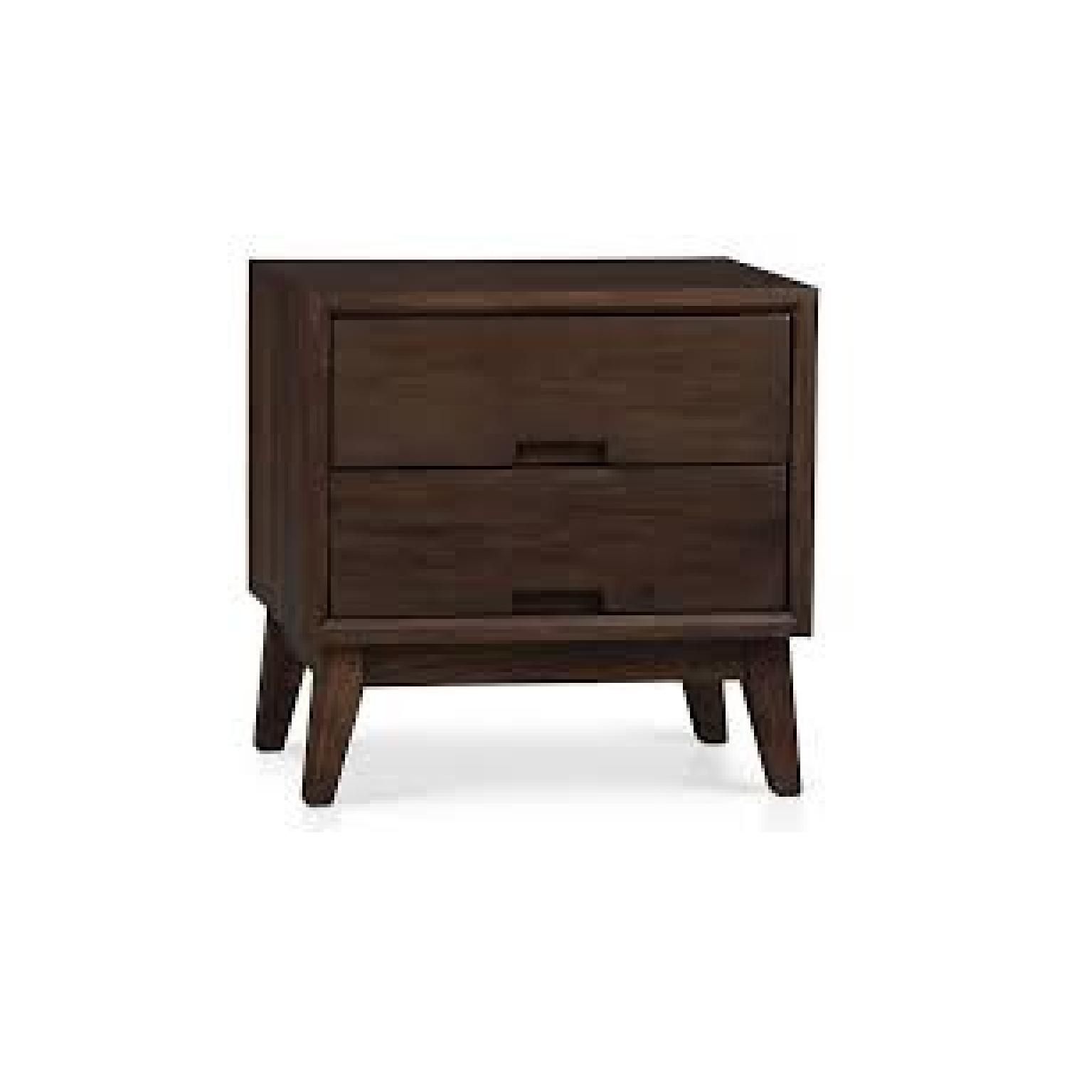Crate & Barrel Steppe 2 Drawer Side Table - image-1