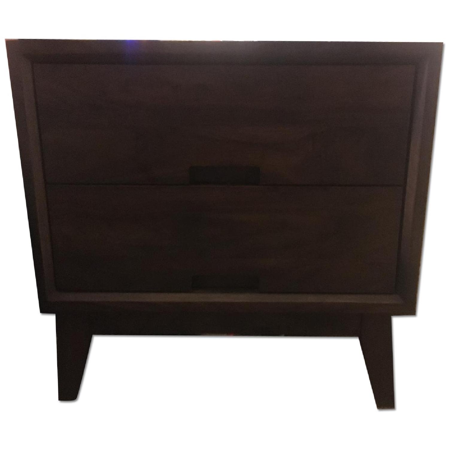 Crate & Barrel Steppe 2 Drawer Side Table - image-0