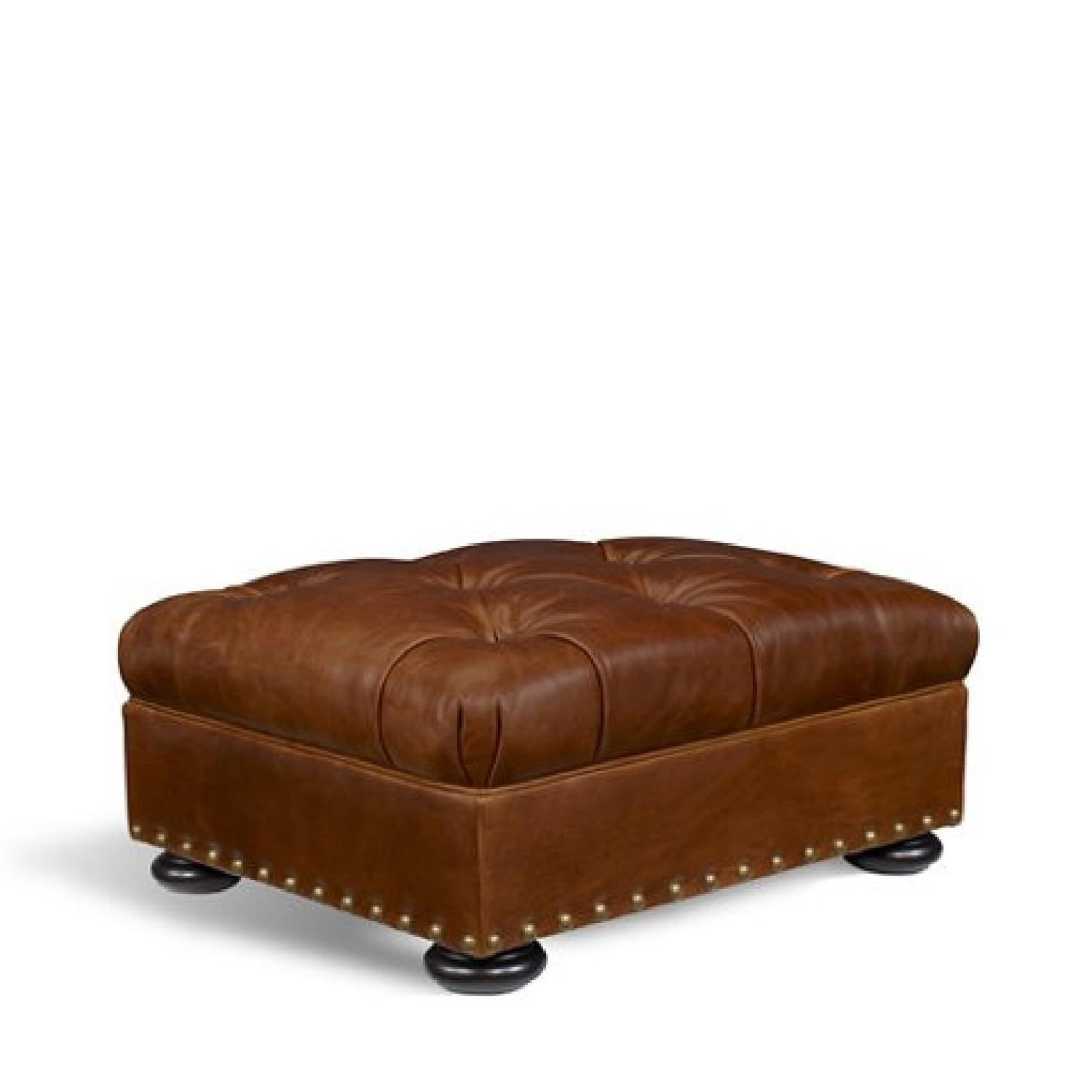 Ralph Lauren Leather Writer's Chair & Ottoman - image-2