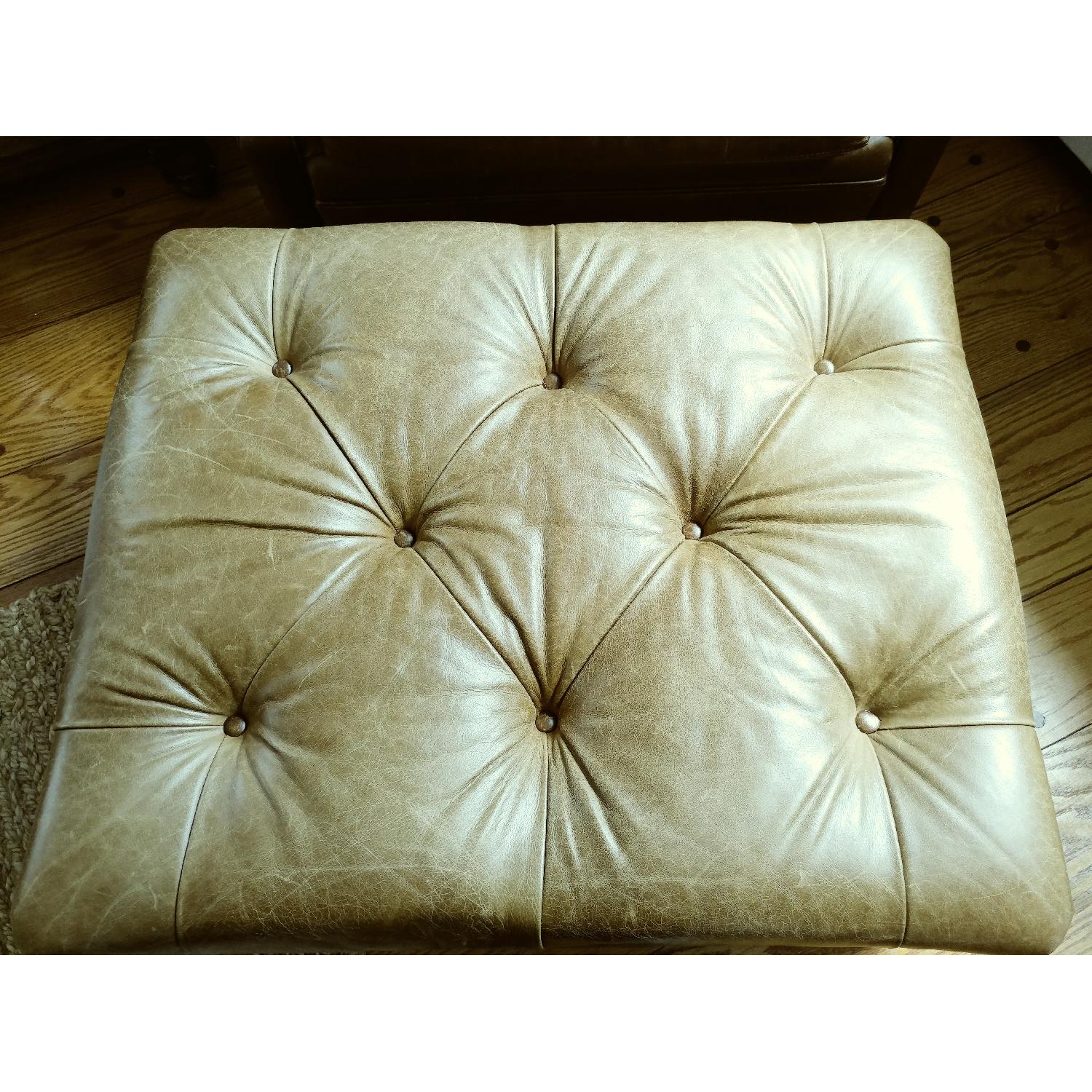 Ralph Lauren Leather Writer's Chair & Ottoman - image-5