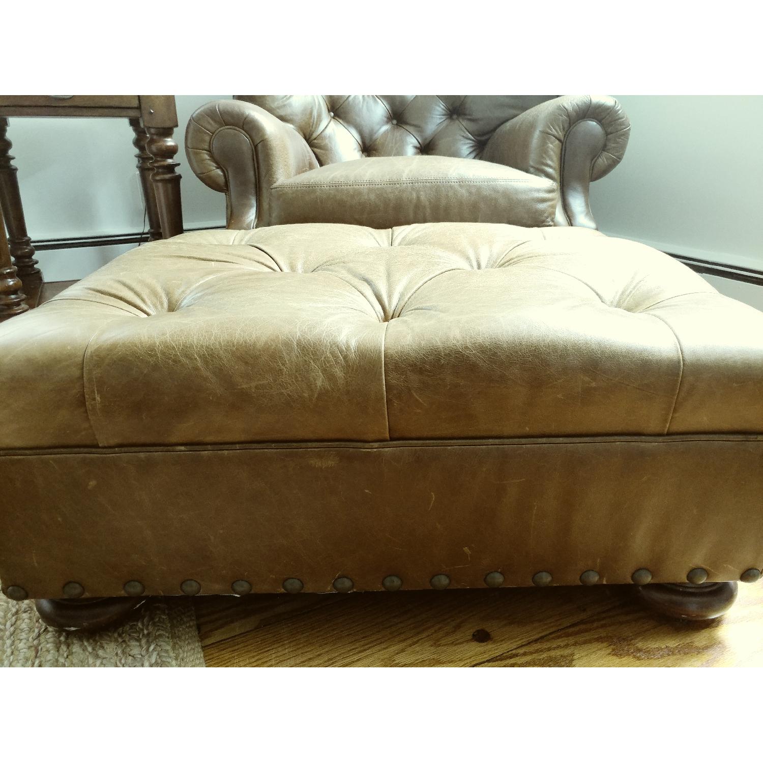 Ralph Lauren Leather Writer's Chair & Ottoman - image-6