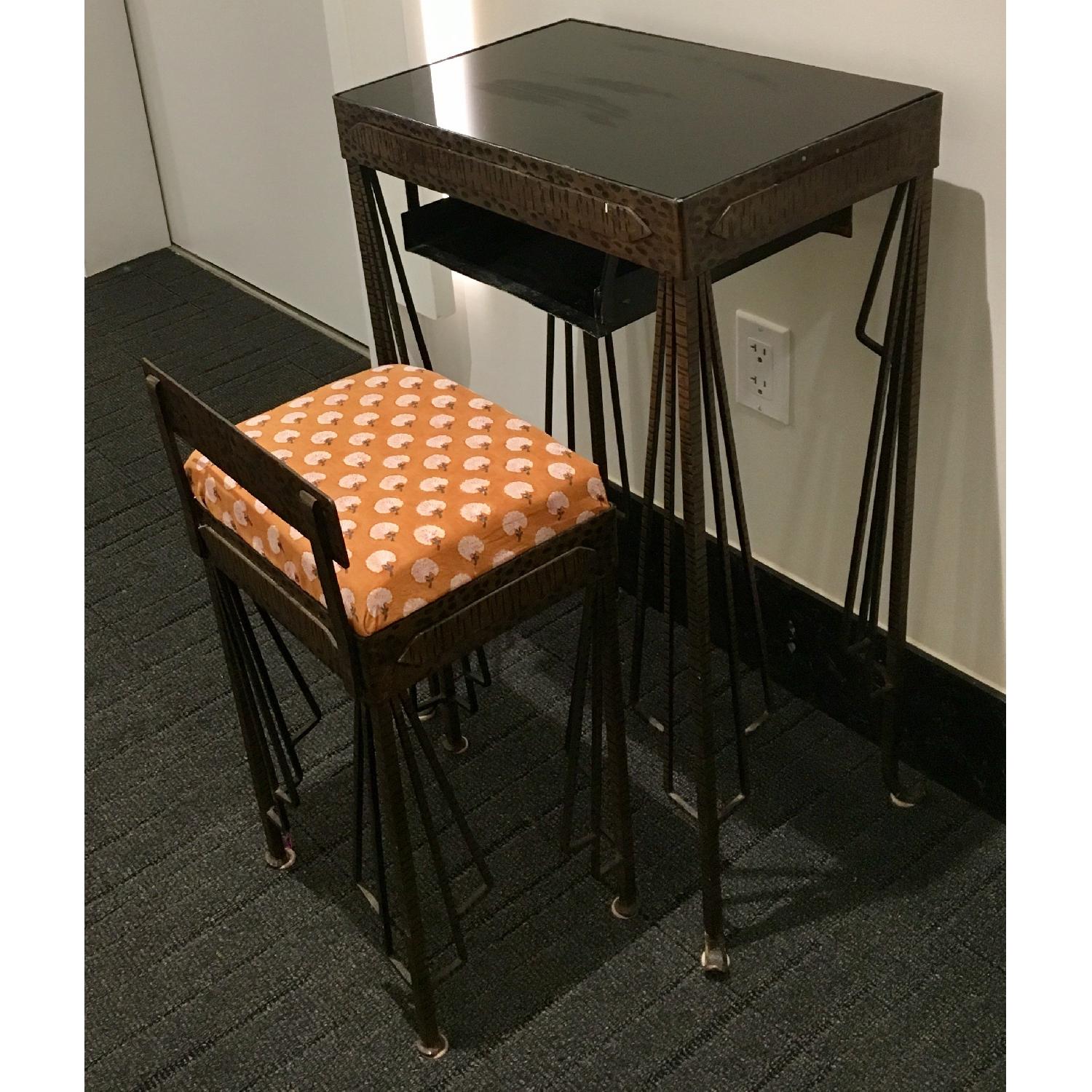 Antique Art Deco Telephone Table & Stool - image-2