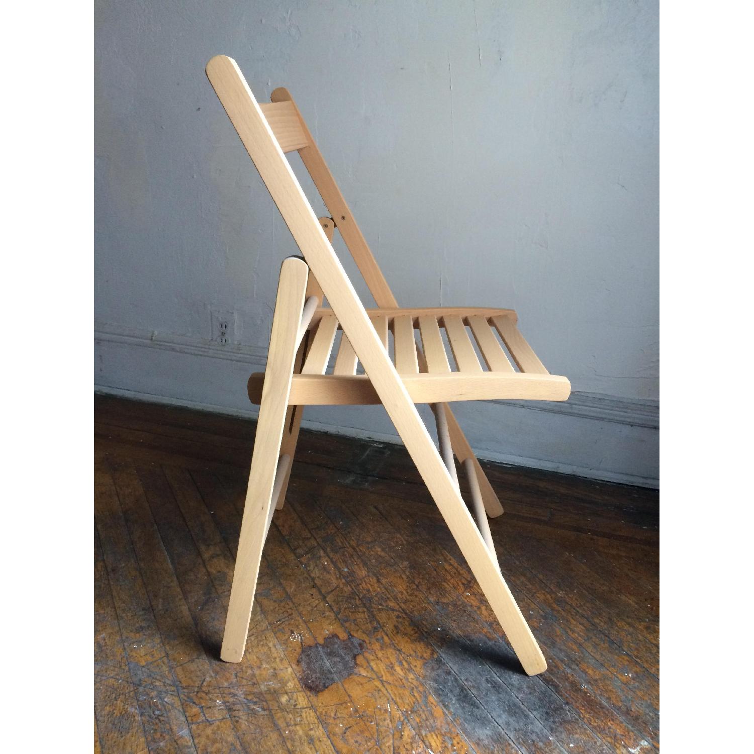 Ikea Slatted Pinewood Folding Chairs AptDeco