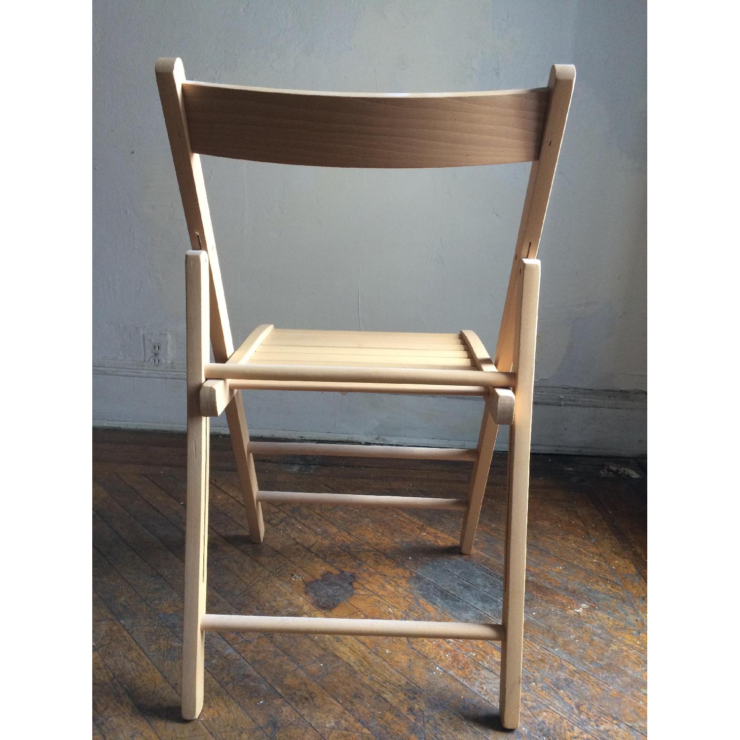 Ikea Slatted Pinewood Folding Chairs AptDeco