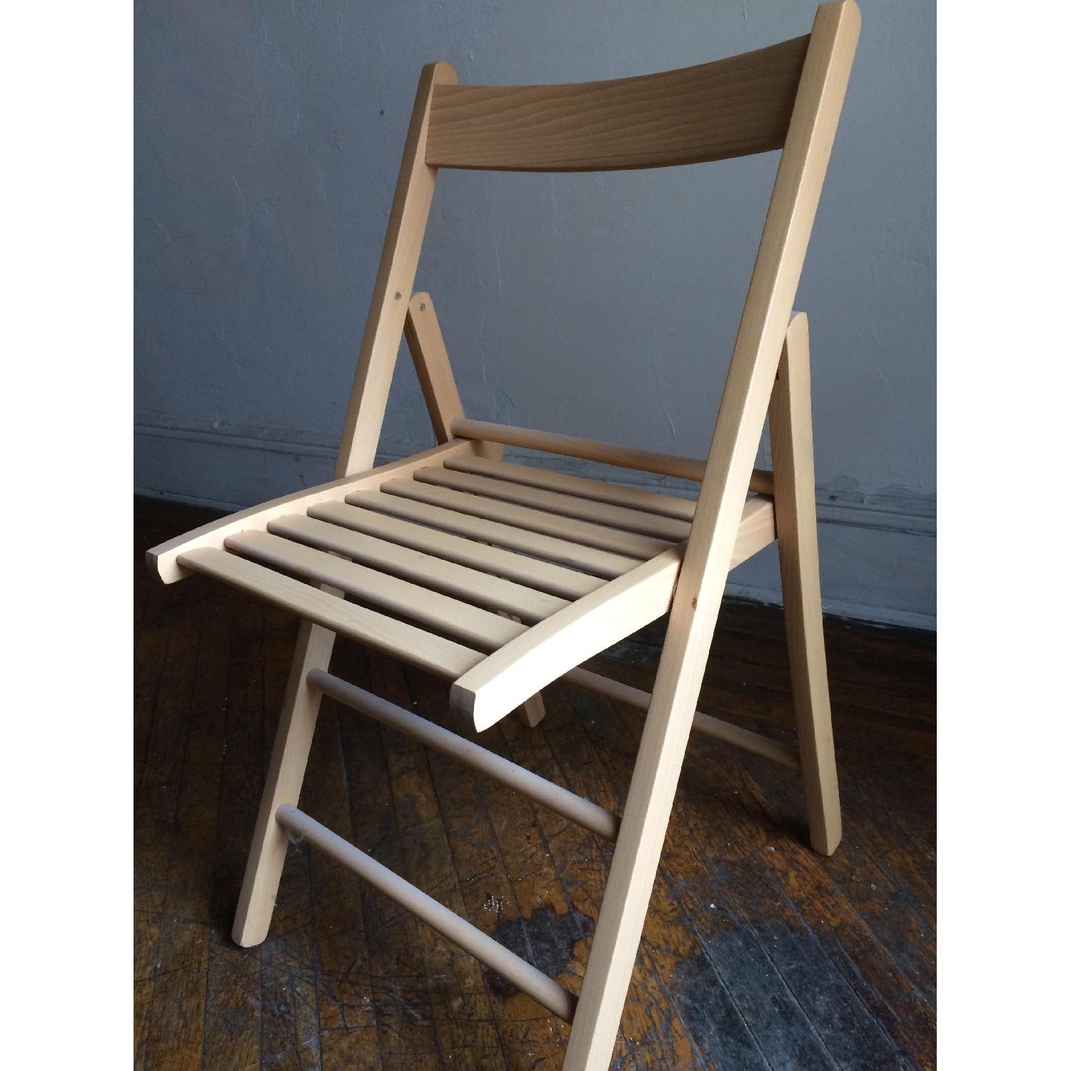 Ikea Slatted Pinewood Folding Chairs AptDeco