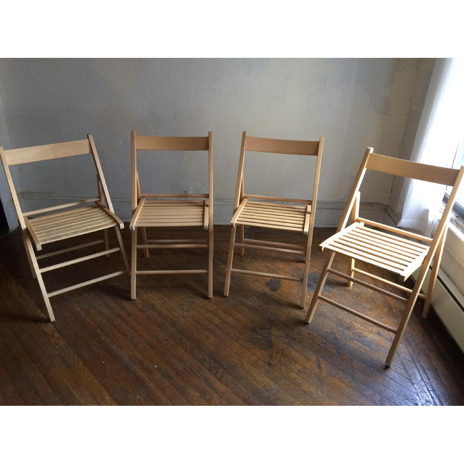 Ikea Slatted Pinewood Folding Chairs AptDeco