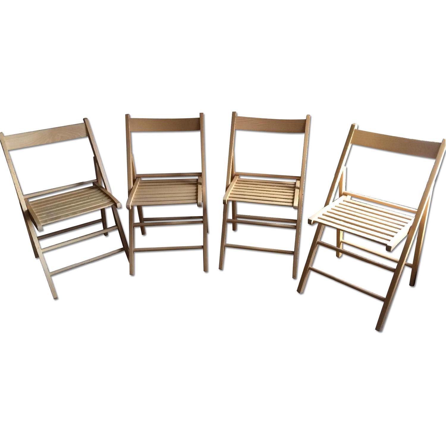 Ikea Slatted Pinewood Folding Chairs AptDeco
