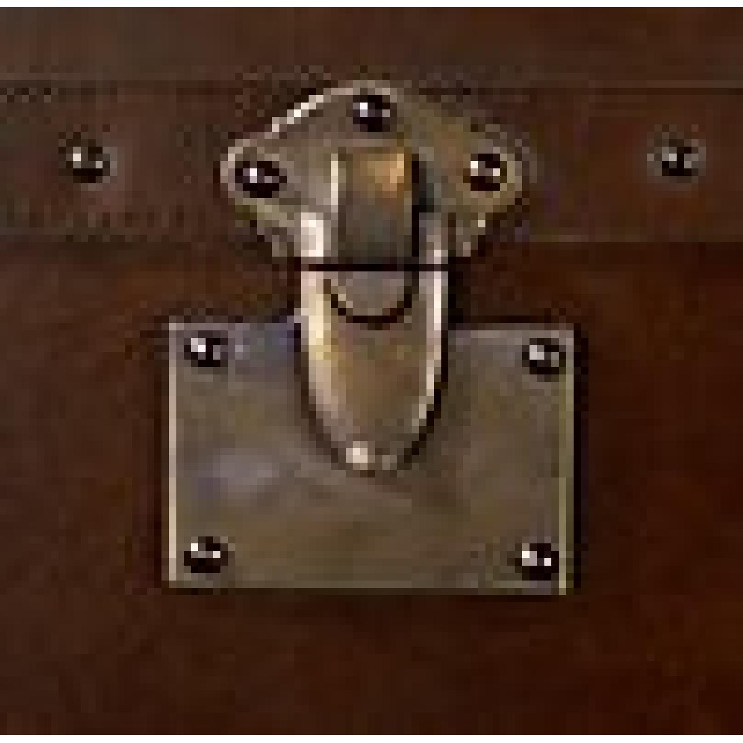 Restoration Hardware Cigar Leather Side/Coffee Table Trunk w/ Storage - image-1