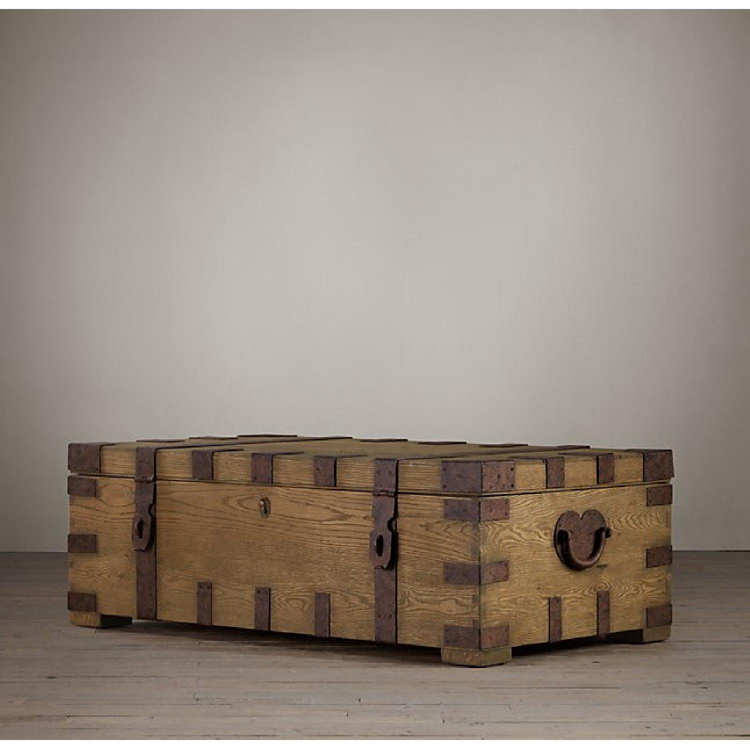 Restoration Hardware Antique-Style X-Large Coffee Table Trunk/Chest - image-1