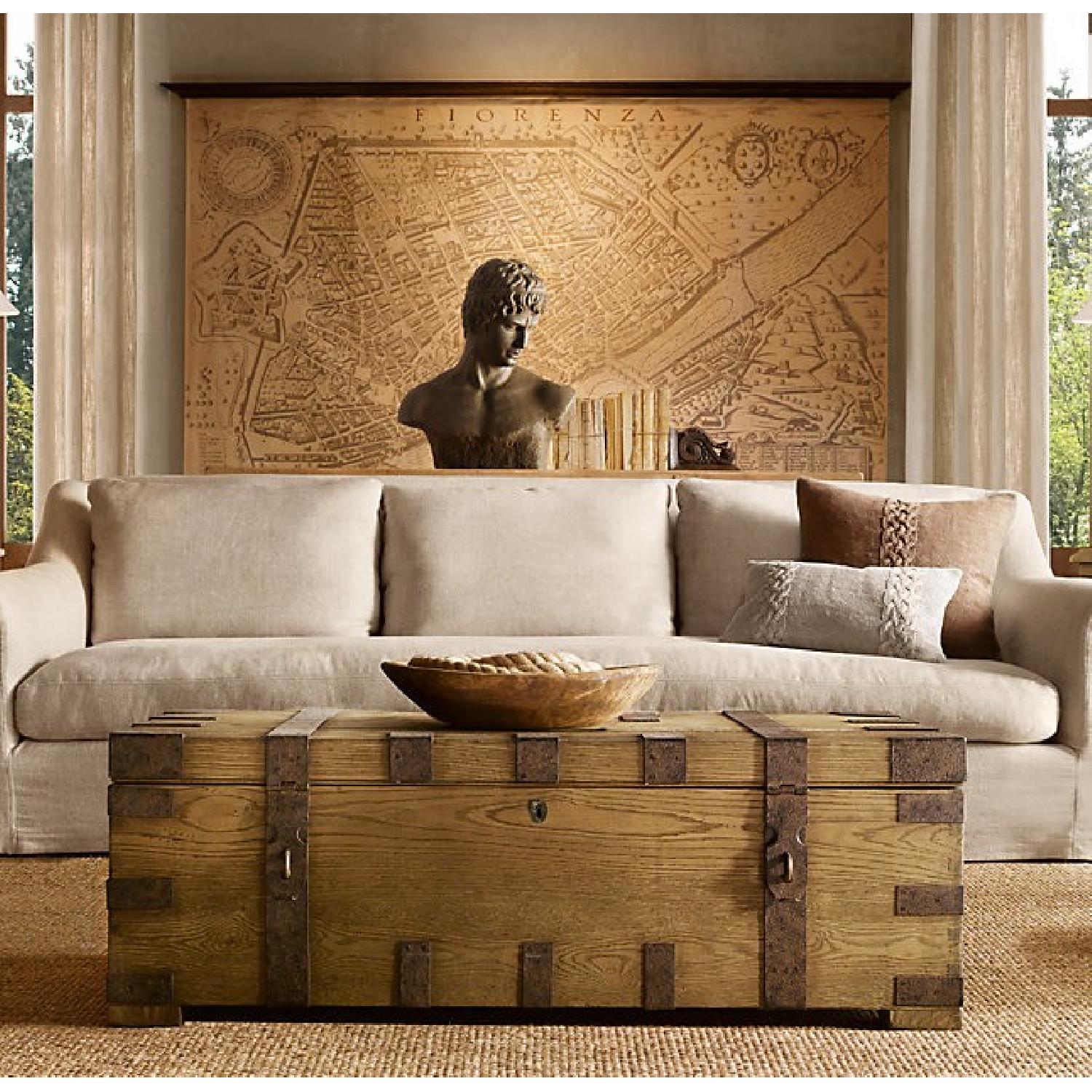 Restoration Hardware Antique-Style X-Large Coffee Table Trunk/Chest - image-4