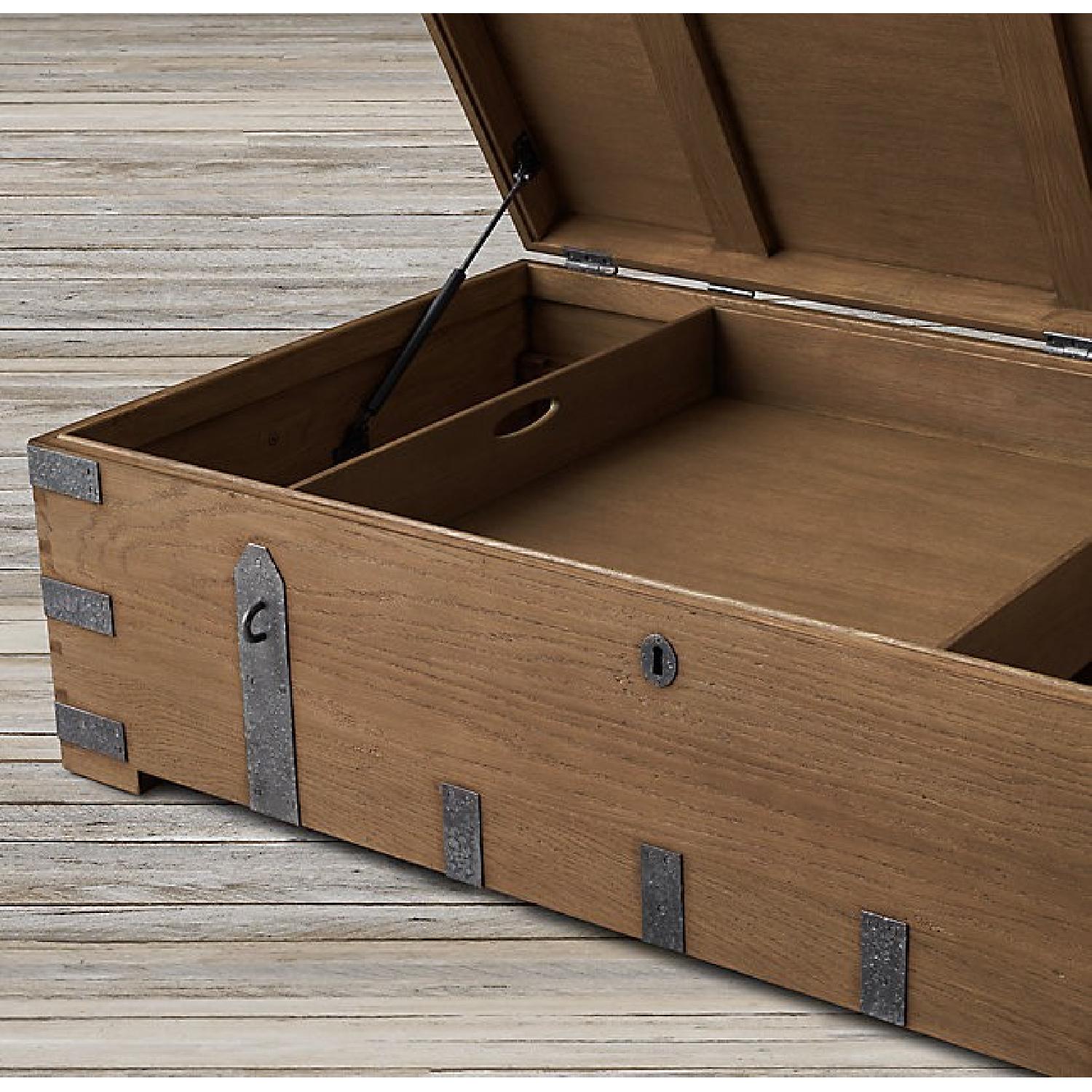 Restoration Hardware Antique-Style X-Large Coffee Table Trunk/Chest - image-5