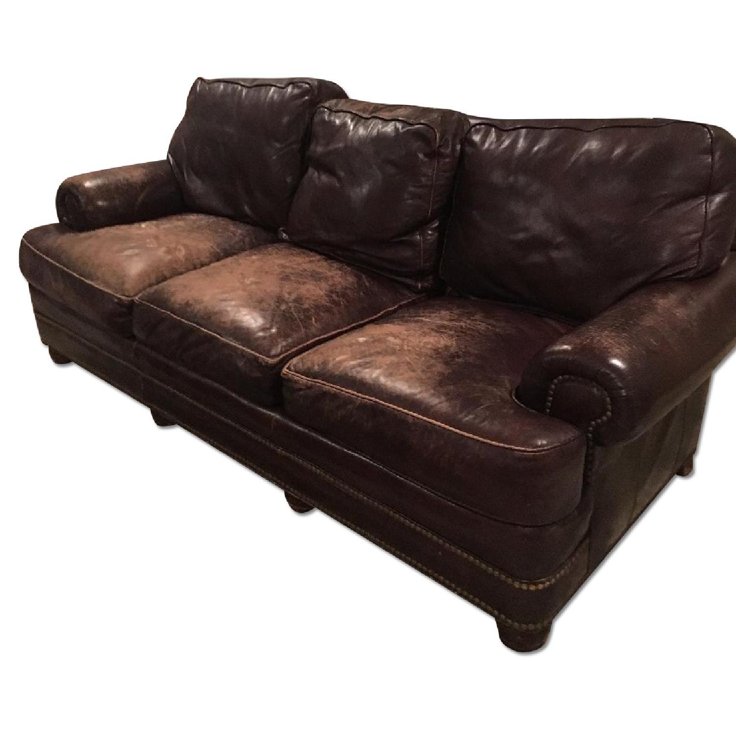 Leather 3 Seater Sofa - image-0